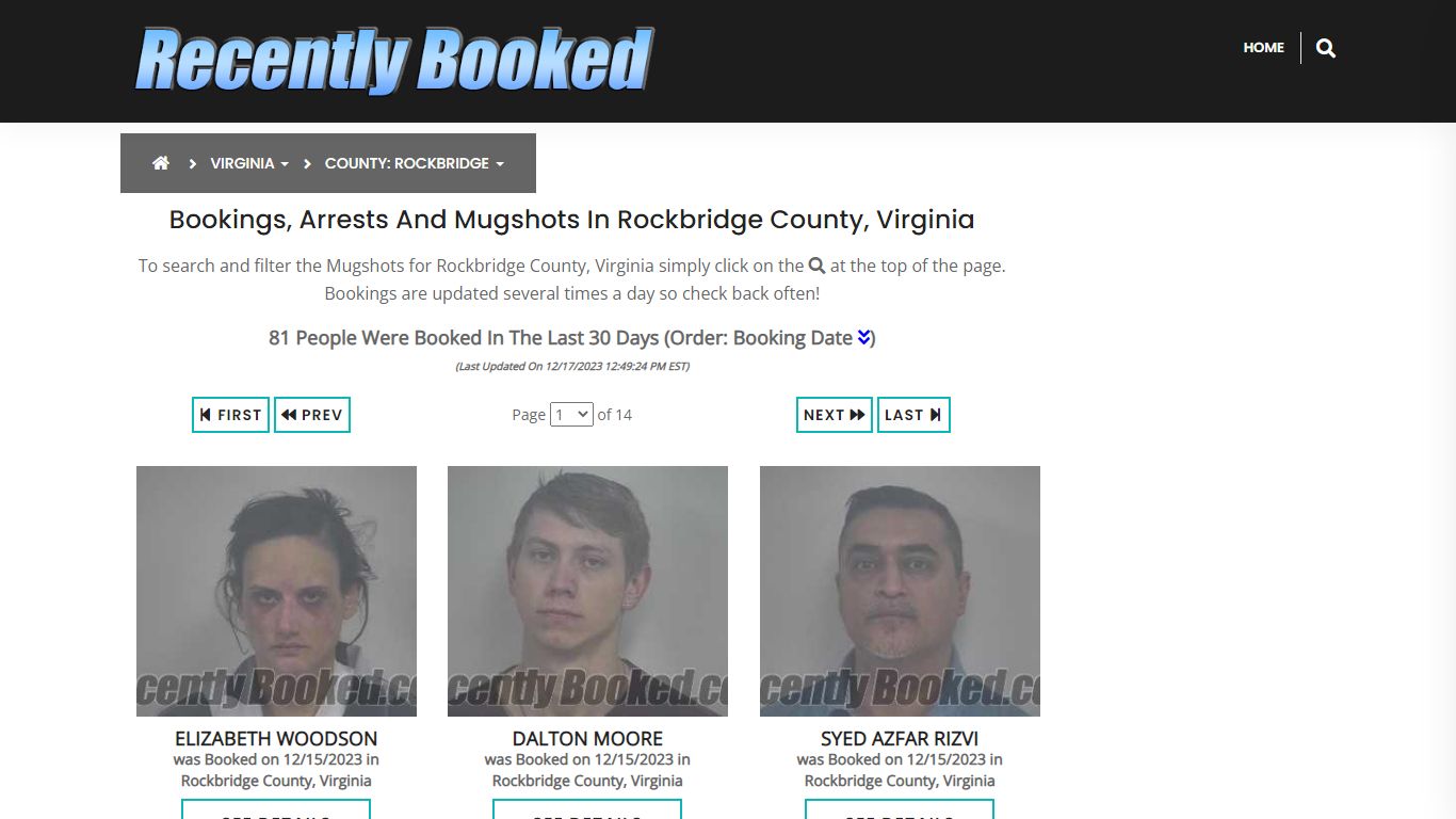 Bookings, Arrests and Mugshots in Rockbridge County, Virginia