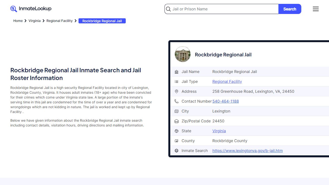 Rockbridge Regional Jail Inmate Search, Jail Roster, Bookings, Arrests ...