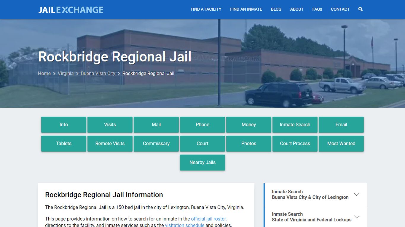 Rockbridge Regional Jail, VA Inmate Search, Information
